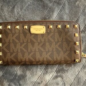 Michael Kors Brown Wallet with Gold Accents